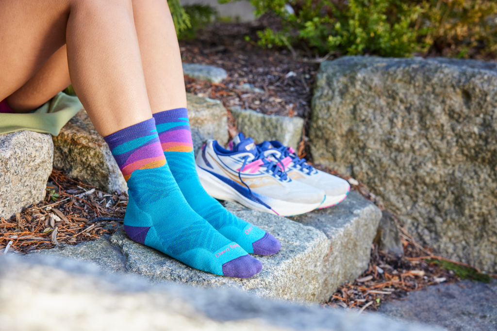Sock cushioning is created by knit terry loops that provide shock absorption, offer protection in high impact areas, maintain warmth and increase comfort. 