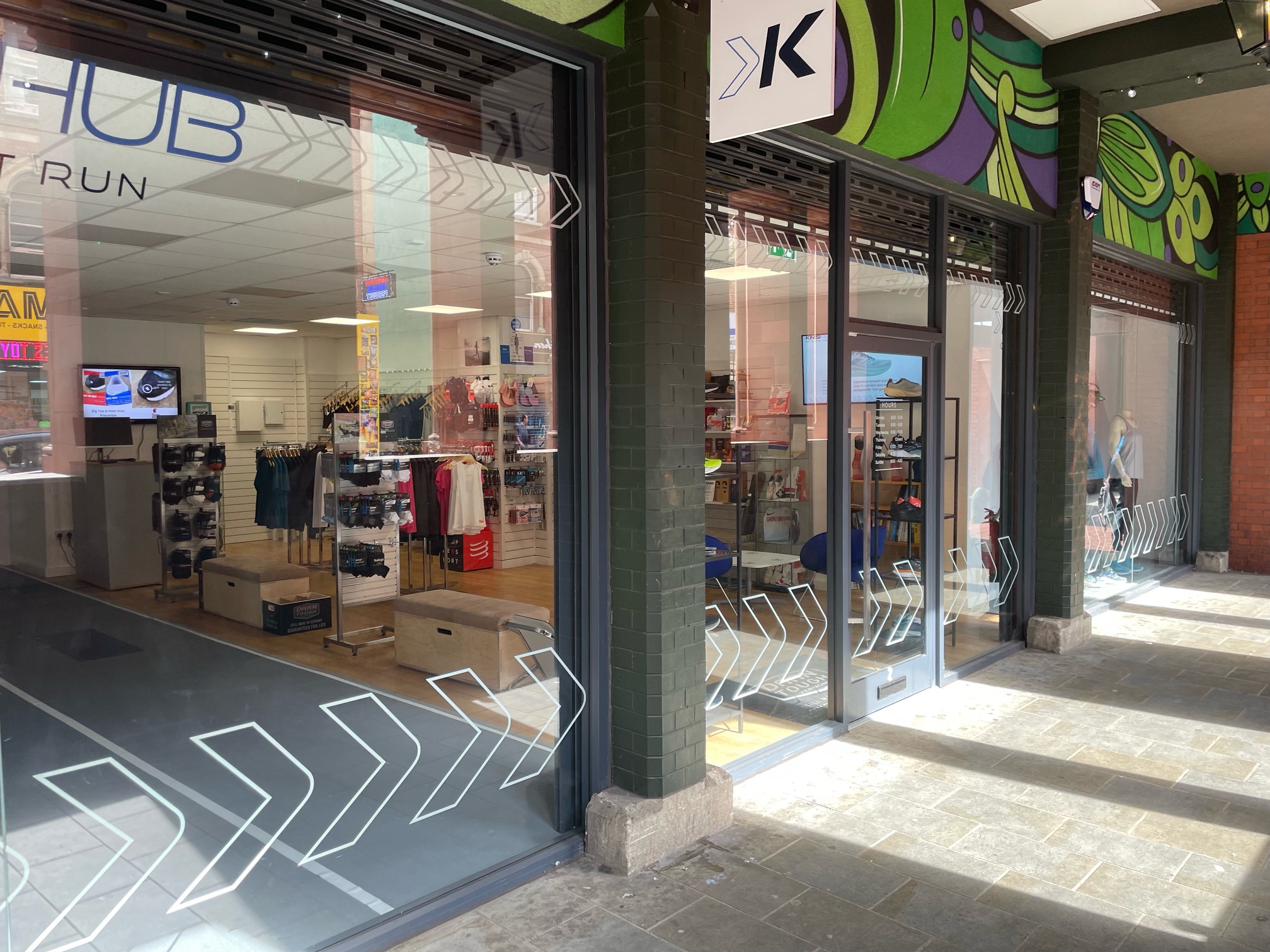 Kinisi Run Hub store front located on the Imperial Arcade in South Bristol