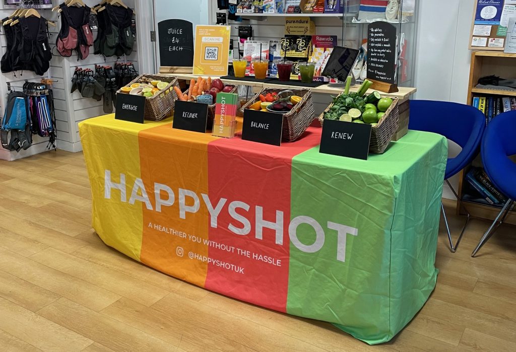Happy Shot was founded by ultra runner Ben (who ran 401 marathons in 401 days in 2015-2016) from a belief that healthy living should be enjoyable and accessible. He develops fruit health shots which are fresh, tasty and bursting with goodness delivered for free right to your door (provided you live in Bristol and the surrounding areas!).