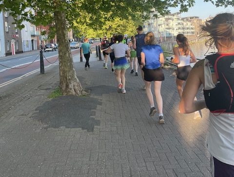 Once everyone arrived we trialled some gels and then set off on a social 5k run around the harbour. It was a perfect evening for it with blue skies and sunshine. The delicious energy gels kept our energy levels high despite the warm weather!